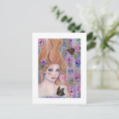 Wonderland-fantasiekunst met briefkaart van vlinde (Staand voorkant)