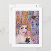 Wonderland-fantasiekunst met briefkaart van vlinde (Voorkant / Achterkant)