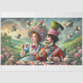 Wonderland Fantasy Tea Mad Hatter Alice Decoupage Tissuepapier (Voorkant)