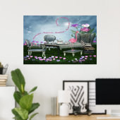 Wonderland Flamingo & Cheshire Cat Poster (Thuiskantoor)