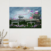 Wonderland Flamingo & Cheshire Cat Poster (Keuken)