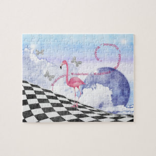 Wonderland Flamingo Cheshire Cat Tea Party Puzzle Legpuzzel