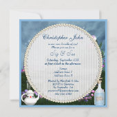 Wonderland Flamingo Sip & See Boy Baby shower Kaart (Achterkant)