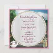 Wonderland Flamingo Sip & See Girl Baby shower Kaart (Achterkant)