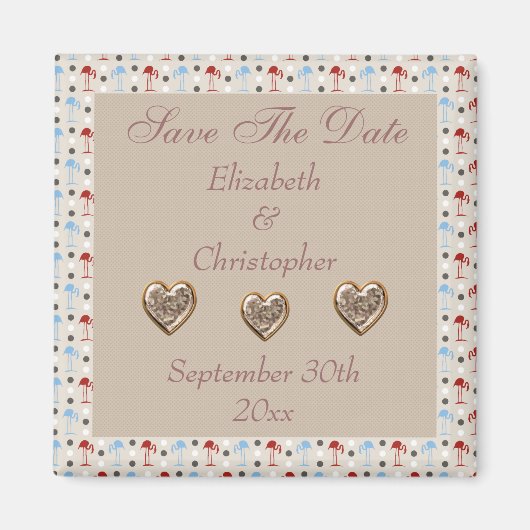 Wonderland Flamingo's Save The Date Wedding Magnet (Voorkant)