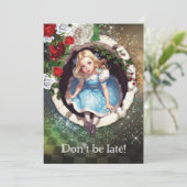 Wonderland Garden Party uitnodiging (Staand voorkant)