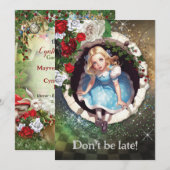 Wonderland Garden Party uitnodiging (Voorkant / Achterkant)