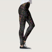 Wonderland gekke kat geometrische zwarte smaragd leggings (Rechts)