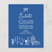 WONDERLAND Hand getekend bewerkbaar huwelijksmenu (Achterkant)