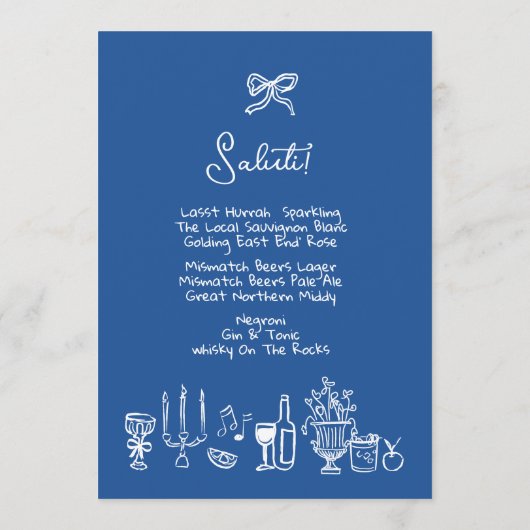 WONDERLAND Hand getekend bewerkbaar huwelijksmenu Menu (Achterkant)