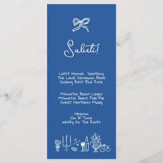 WONDERLAND Hand getekend bewerkbaar huwelijksmenu Menu (Achterkant)