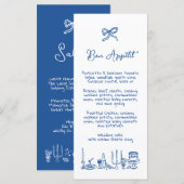 WONDERLAND Hand getekend bewerkbaar huwelijksmenu Menu (Voorkant / Achterkant)