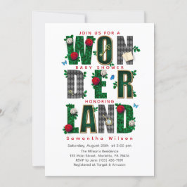 Wonderland I Tea Party Baby shower Kaart