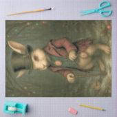 Wonderland-Inspired Victorian Rabbit Decoupage Tissuepapier (Craft)