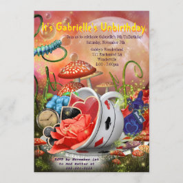 Wonderland Invitation, Wonderland Party Kaart