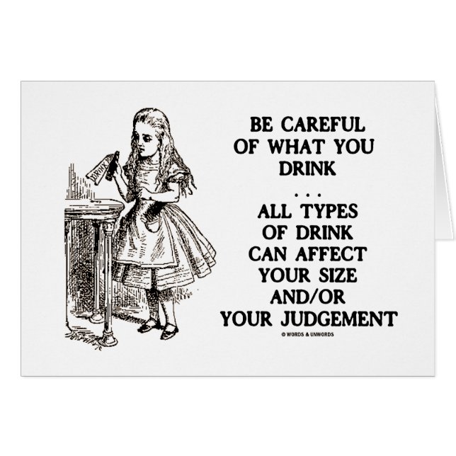 Wonderland is voorzichtig wat je Drink (Alice) (Voorkant Horizontaal)