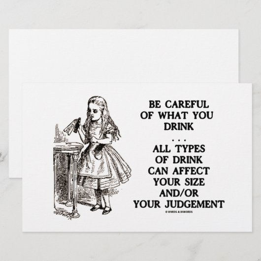 Wonderland is voorzichtig wat je Drink (Alice) (Voorkant / Achterkant)