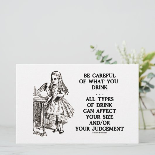 Wonderland is voorzichtig wat je Drink (Alice) (Staand voorkant)
