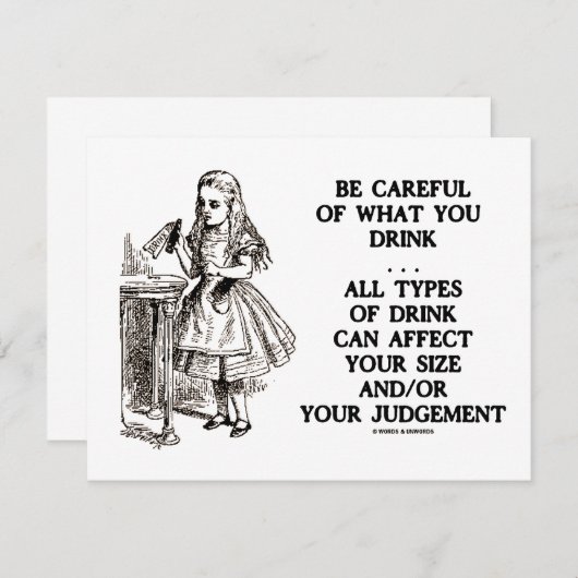 Wonderland is voorzichtig wat je Drink (Alice) (Voorkant / Achterkant)