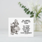 Wonderland is voorzichtig wat je Drink (Alice) Briefkaart (Staand voorkant)