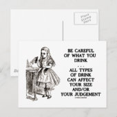 Wonderland is voorzichtig wat je Drink (Alice) Briefkaart (Voorkant / Achterkant)