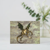 Wonderland Jabberwocky op verhard hout Briefkaart (Staand voorkant)