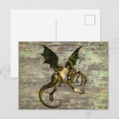 Wonderland Jabberwocky op verhard hout Briefkaart (Voorkant / Achterkant)