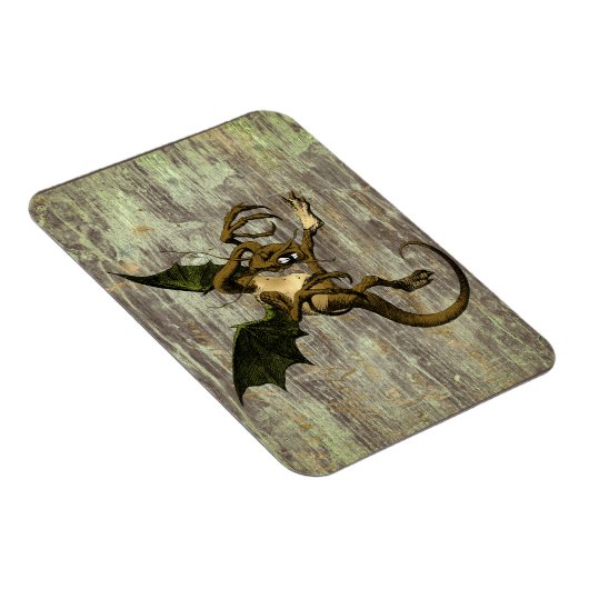 Wonderland Jabberwocky op verhard hout Magneet (Rechterzijde)