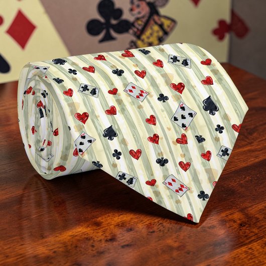 Wonderland Kaarten Patroon Necktie Stropdas