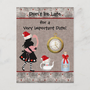 Wonderland Kerstmis Red het Date Baby shower Aankondigingskaart