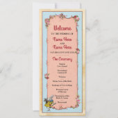 Wonderland Konijn Bloemige Huwelijksprogramma Deta Kaart (Voorkant)