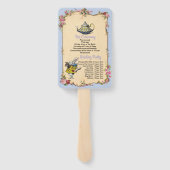 Wonderland Konijn Huwelijksprogramma Vintage Waier Handwaaier (Achterkant)
