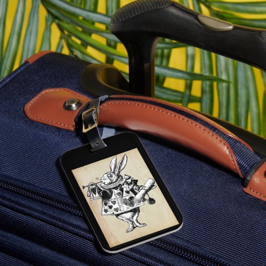 Wonderland Konijn in Harten  Bagagelabel (Voorkant Insitu 1)