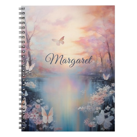 Wonderland Lake & Butterflies Personalized Notitieboek (Voorkant)