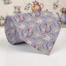 Wonderland Lilac Classic Pattern Necktie Tie Stropdas
