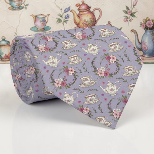 Wonderland Lilac Classic Pattern Necktie Tie Stropdas