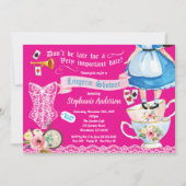 Wonderland lingerie feest bruidsfeest hete roze kaart (Voorkant)