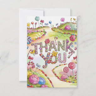 Wonderland Lollipop Candyland bedankkaart