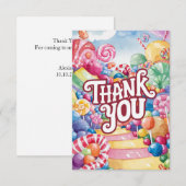 Wonderland Lollipop Candyland bedankkaart (Voorkant / Achterkant)