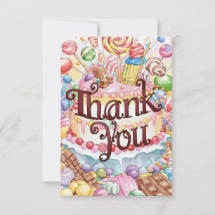 Wonderland Lollipop Candyland bedankkaart