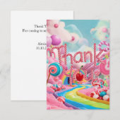 Wonderland Lollipop Candyland bedankkaart (Voorkant / Achterkant)