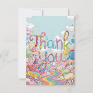 Wonderland Lollipop Candyland bedankkaart