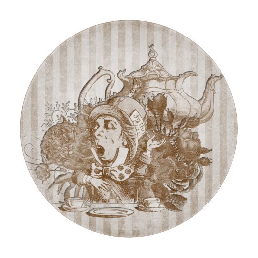 Wonderland Mad Hatter Collage Snijplank (Voorkant)