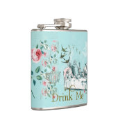 Wonderland Mad Tea Party Aqua Pink Flask Heupfles (Rechts)