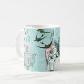 Wonderland Mad Tea Party Aqua Pink Mok (Voorkant links)