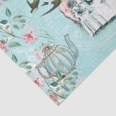 Wonderland Mad Tea Party Aqua Pink Weefpapier Tissuepapier (Detail)