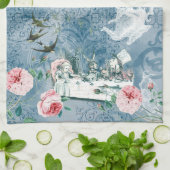 Wonderland Mad Tea Party Blue Pink Tea Towel Theedoek (Gevouwen)
