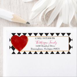 Wonderland Mad Tea Party Queen of Hearts Address Etiket