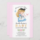 Wonderland Meisje Baby shower Kaart (Voorkant / Achterkant)
