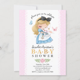 Wonderland Meisje Baby shower Kaart